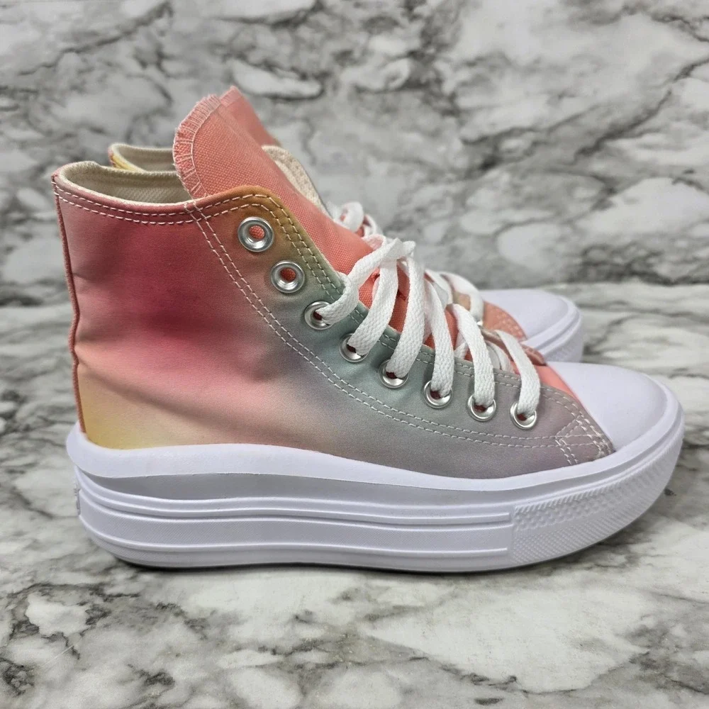 Converse Chuck Taylor All Star Move Platform High Top Kids Sz 4 Rainbow Ombre